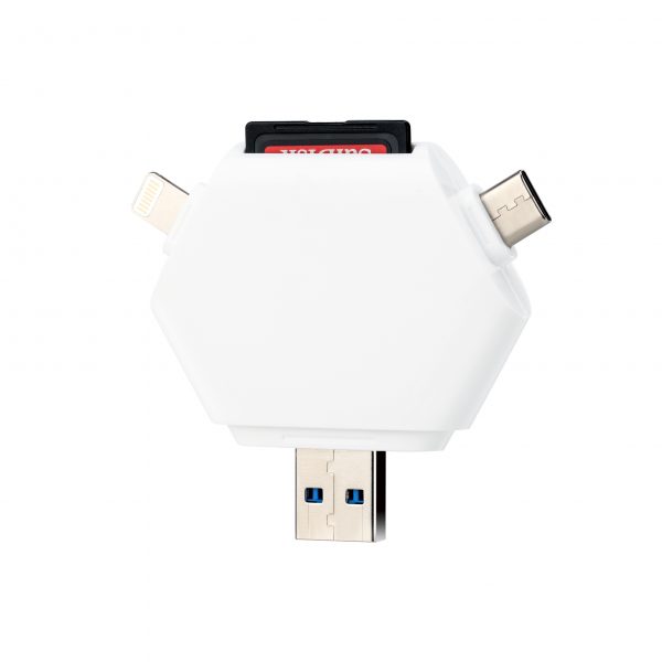 Sd Kaartlezer 3 in 1 USB-C en A en Lightning