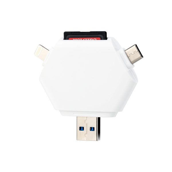 Sd Kaartlezer 3 in 1 USB-C en A en Lightning