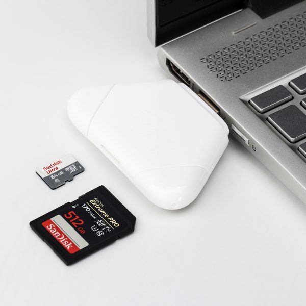 Sd Kaartlezer 3 in 1 USB-C en A en Lightning