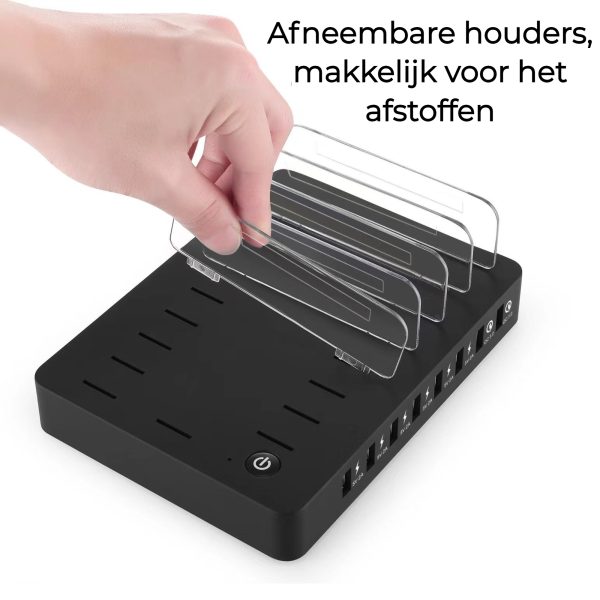 Oplaadstation voor telefoons en tablets, voor huis en kantoor, 8 uitgangen