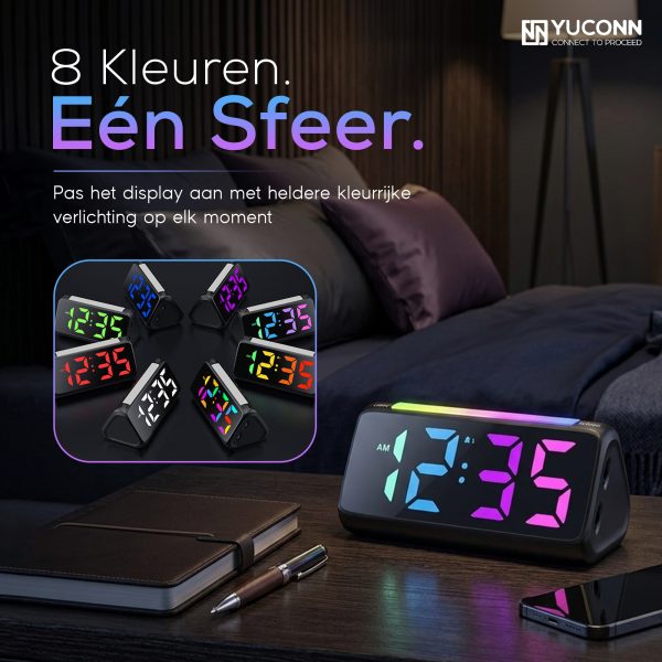 Yuconn digitale wekker twee alarmen en snooze knop